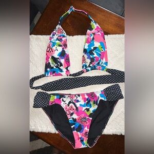 👙Aeropostale two piece bikini polkadot great condition Size S